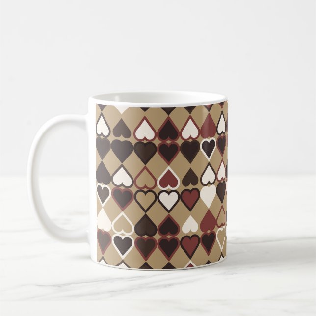 Caneca De Café Padrão geométrico com elementos coloridos, abstrat (Esquerda)
