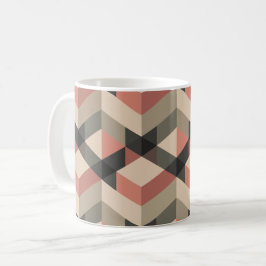 Caneca De Café Padrão Geométrico com Paleta de Cor Retroativa