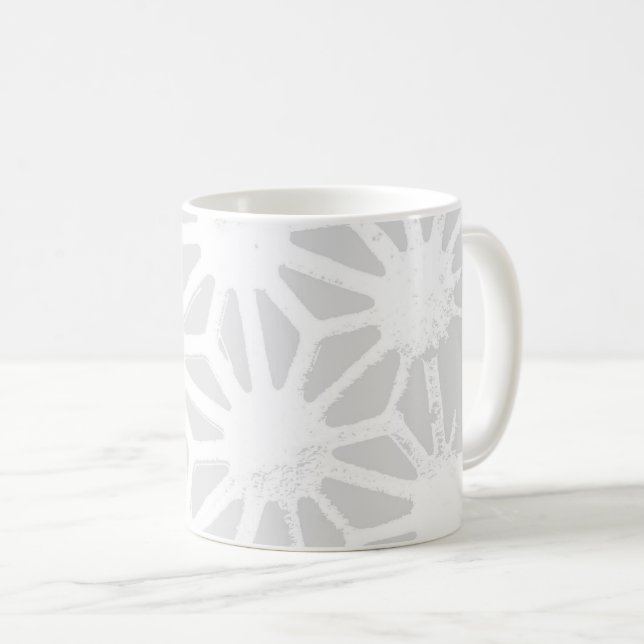 Caneca De Café Padrão geométrico das cinzas pálidas (Frente Esquerda)
