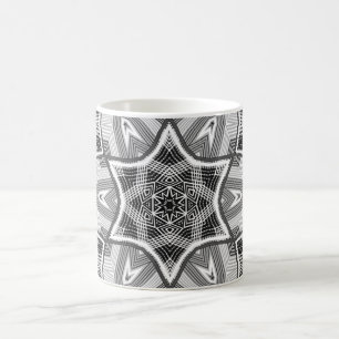 Caneca De Café Padrão geométrico de abertura de preto branco