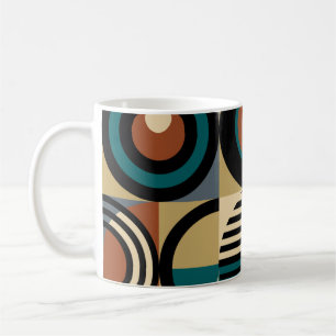 Caneca De Café padrão geométrico de abstrato. Estilo de memphis