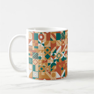 Caneca De Café padrão geométrico de abstrato. Números multicolore