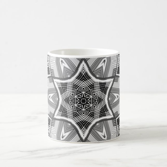 Caneca De Café Padrão geométrico de calado preto e branco (Centro)