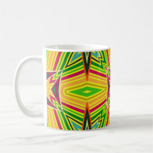 Caneca De Café Padrão geométrico de colheita tribal. Etnia perfei