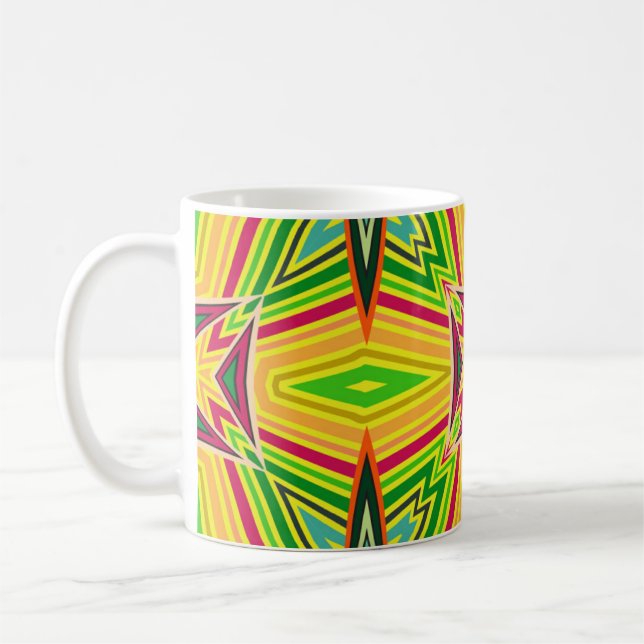 Caneca De Café Padrão geométrico de colheita tribal. Etnia perfei (Esquerda)
