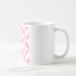 Caneca De Café Padrão Geométrico de Deco Cube, de Melão Rosa