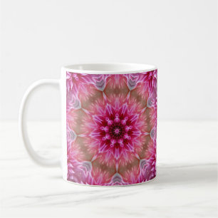 Caneca De Café Padrão Geométrico de Flor Cor-de-Rosa Mandala - 67