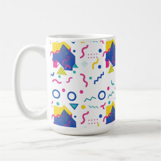 Caneca De Café Padrão Geométrico de Retro Memphis