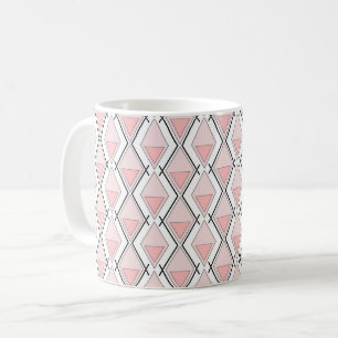Caneca De Café Padrão geométrico do bege-rosa