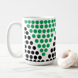 Caneca De Café Padrão Geométrico do Círculo de Triângulo Verde Pr