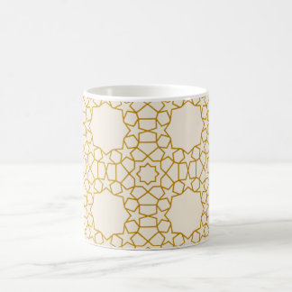 Caneca De Café Padrão Geométrico Dourado Moderno e Elegante