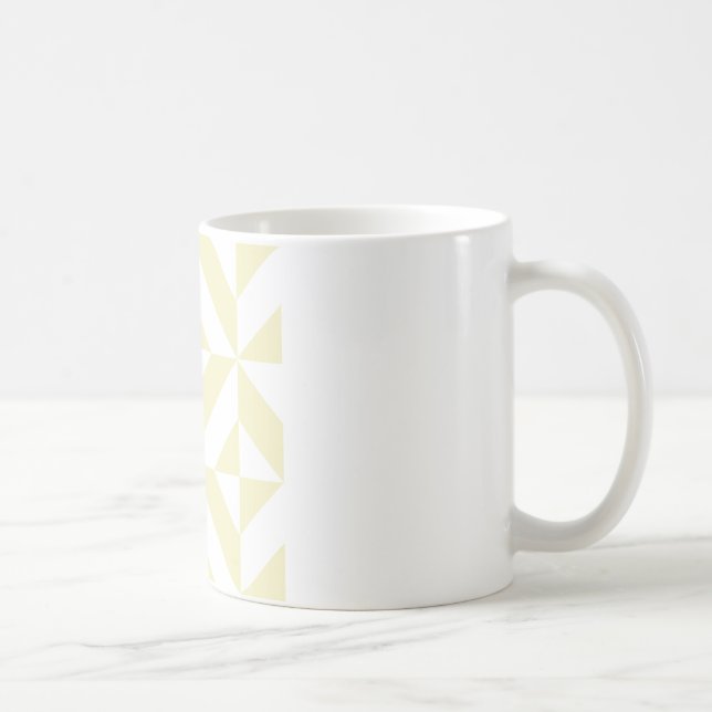 Caneca De Café Padrão geométrico Dourado pálido do cubo deco (Direita)