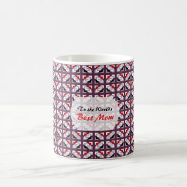 Caneca De Café Padrão Geométrico Elegante de Ameixa e Vermelho Pr