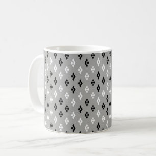 Caneca De Café padrão geométrico fino cinza preto e branco