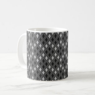 Caneca De Café padrão geométrico fino cinza preto e branco