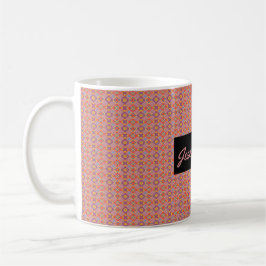 Caneca De Café Padrão Geométrico Floral Nativo Americano Premium