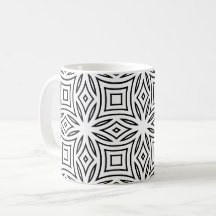 Padrão geométrico floral preto e branco