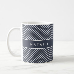 Caneca De Café Padrão geométrico inicial/monograma
