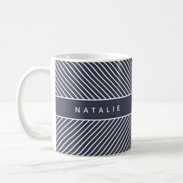 Caneca De Café Padrão geométrico inicial/monograma (Esquerda)