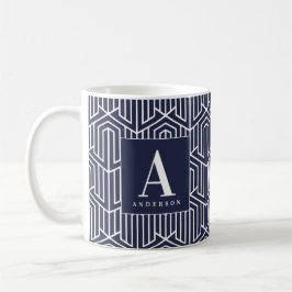 Caneca De Café Padrão geométrico inicial/monograma