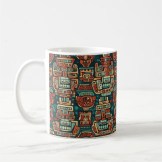Caneca De Café padrão geométrico inspirado em Maya