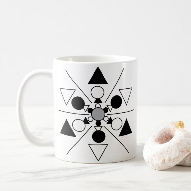 Caneca De Café Padrão Geométrico Moderno (Com Donut)