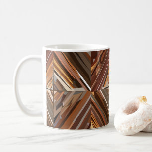 Caneca De Café Padrão Geométrico Moderno De Fundo Da Madeira De D