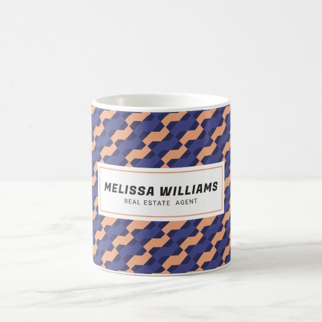 Caneca De Café Padrão Geométrico Moderno Entrelaçado (Centro)