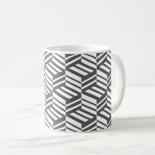 Caneca De Café Padrão geométrico moderno, urbano, dinâmico e negr