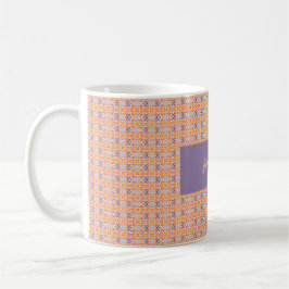 Caneca De Café Padrão Geométrico Mosaico Pixel Pastel Retro