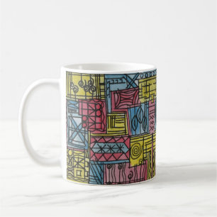 Caneca De Café Padrão Geométrico Quirky-Modern Bauhaus