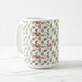 Caneca De Café Padrão Geométrico Retrô