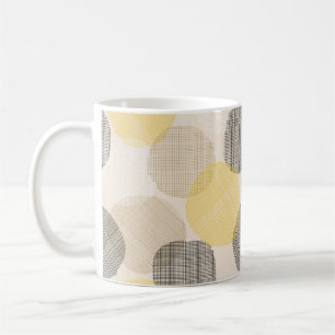 Caneca De Café Padrão geométrico sem costura com círculos cor-