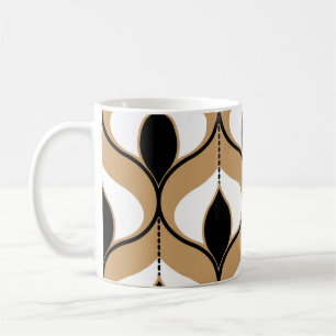 Caneca De Café Padrão geométrico sem costura com linhas ondulad