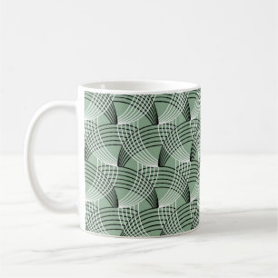 Caneca De Café Padrão geométrico sem costura com linhas ondulad