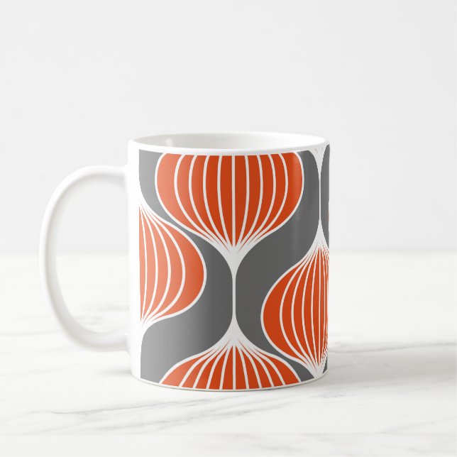 Caneca De Café Padrão geométrico sem costura com linhas onduladas (Esquerda)