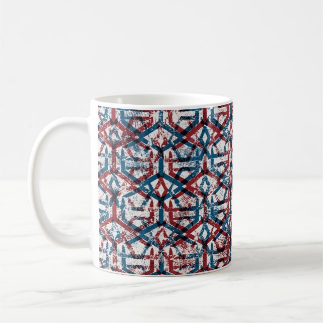 Caneca De Café Padrão geométrico sem costura de abstrato, em form (Esquerda)