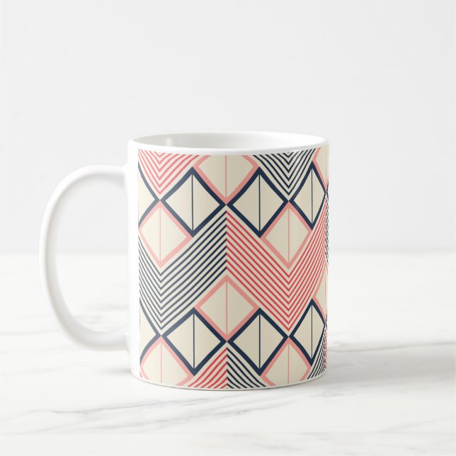 Caneca De Café Padrão geométrico sem costura do zigue horizontal  (Esquerda)