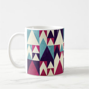 Caneca De Café Padrão Geométrico Sem Vista do Triângulo Retroativ