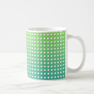 Caneca De Café Padrão Geométrico Turquesa Amarelo Diamantes