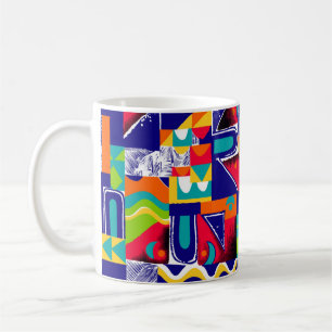 Caneca De Café Padrão geométrico uniforme moderno
