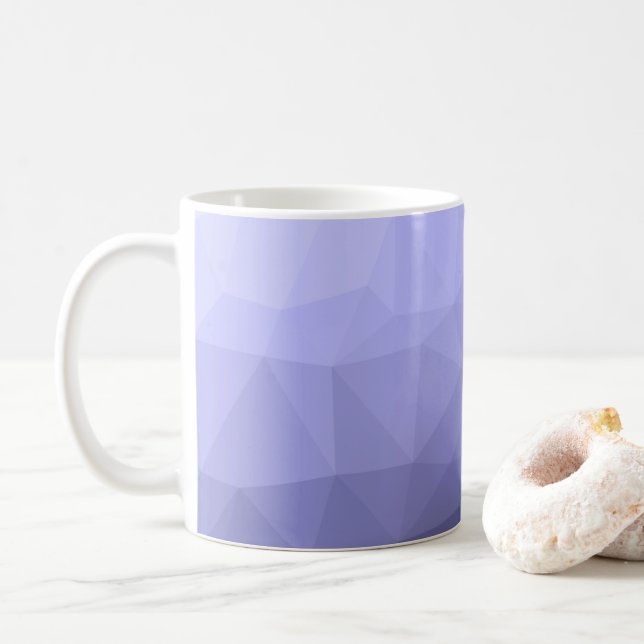 Caneca De Café Padrão geométrico violeta roxa de malha azul (Com Donut)