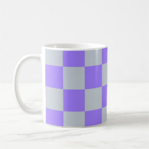 Caneca De Café Padrão Gingham Verificado Roxo