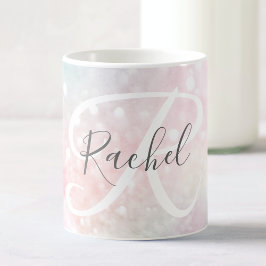 Caneca De Café Padrão Girly De Pastel Com Glama Rosa