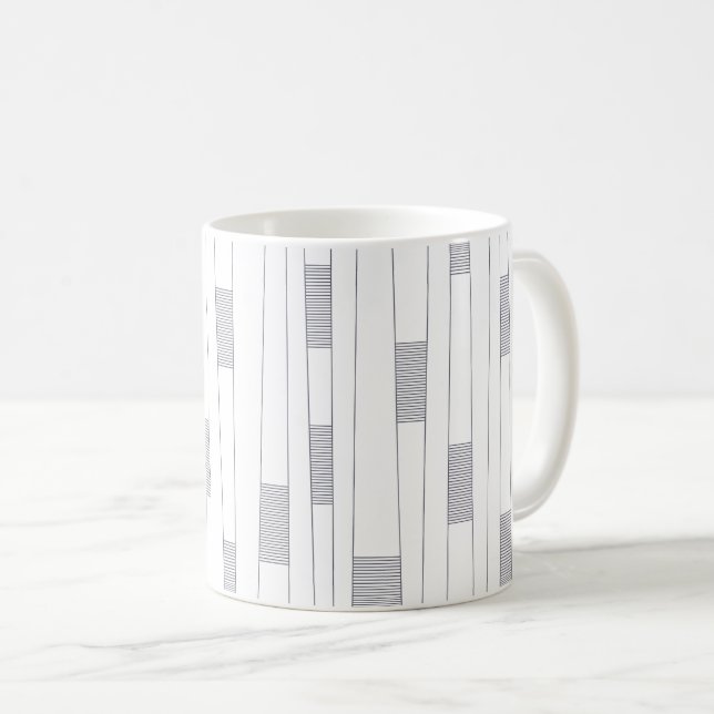 Caneca De Café Padrão gráfico de linha simples, mínimo e moderno (Frente Esquerda)