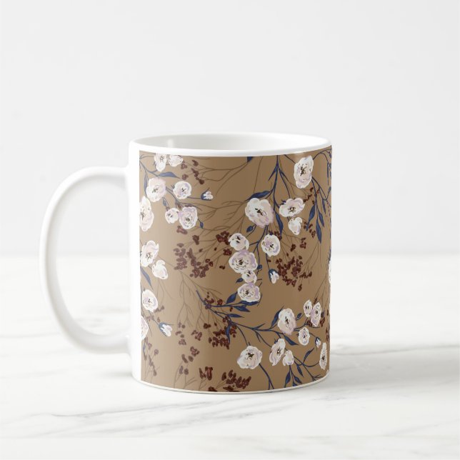 Caneca De Café Padrão gráfico uniforme elegante com ramificação r (Esquerda)