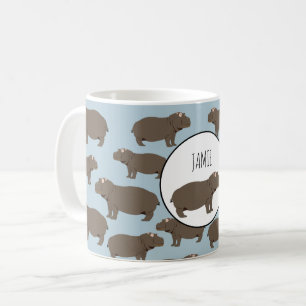 Caneca De Café Padrão Hippopotamus Hippo Personalizado