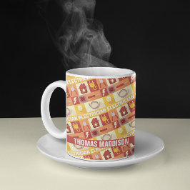 Caneca De Café Padrão Icônico Elétrico Personalizado