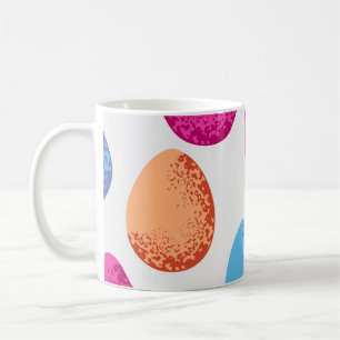 Caneca De Café Padrão incolor de ovos de Páscoa em branco 