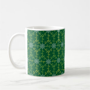 Caneca De Café Padrão Inviolável Floral Decorativo